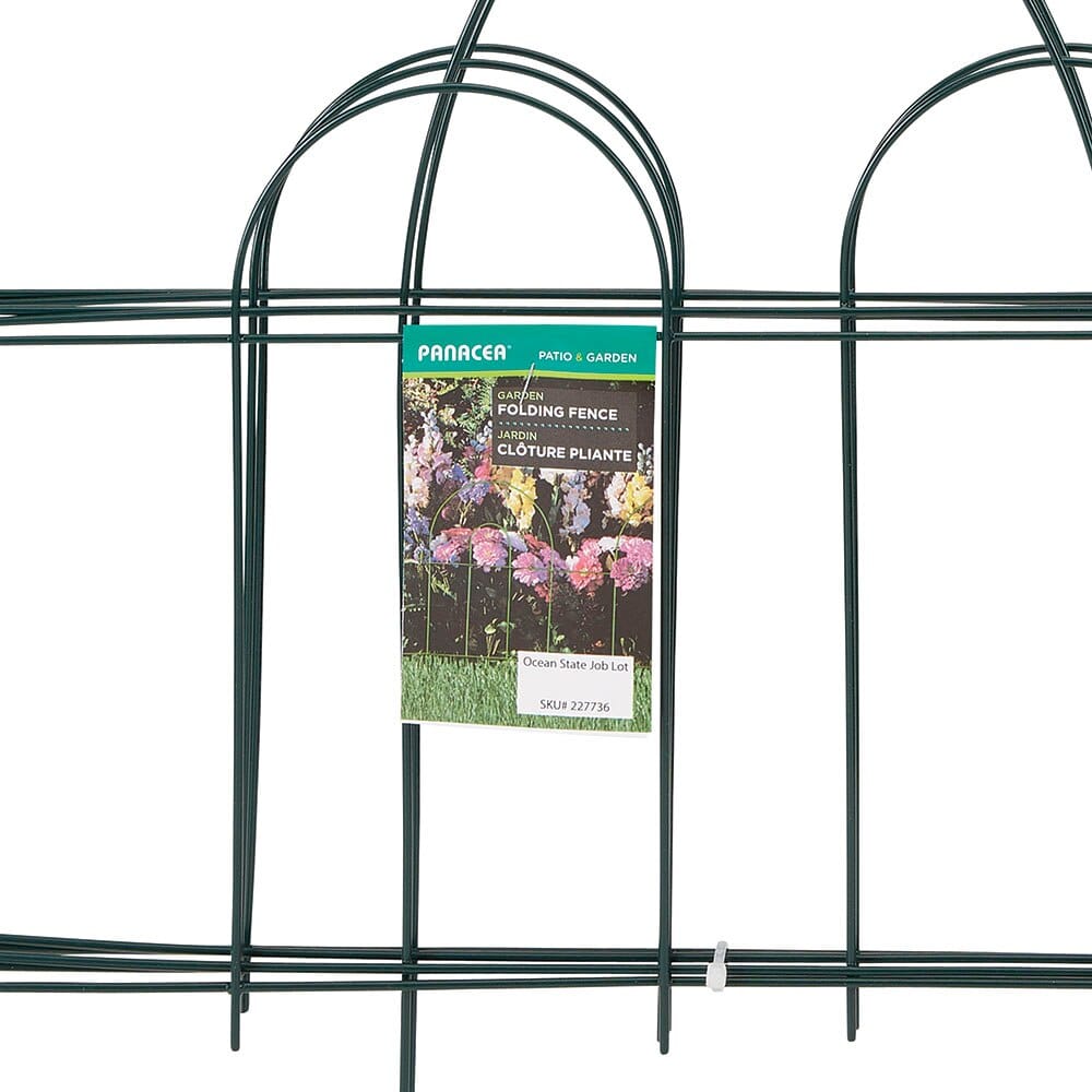 Panacea Green Metal Arch Folding Garden Fence