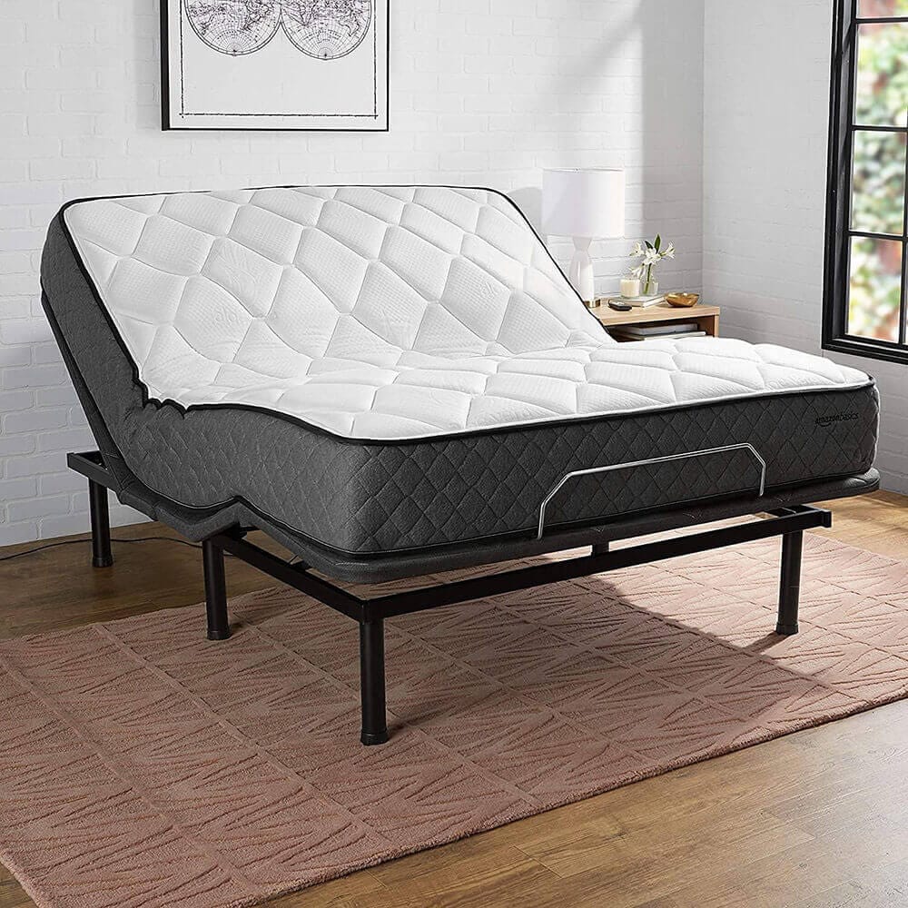 Adjustable Bed Base with Head & Foot Incline, Queen, Black