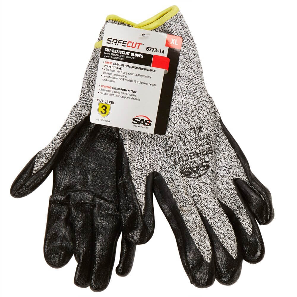 SafeCut Level 3 Cut-Resistant Gloves, X-Large