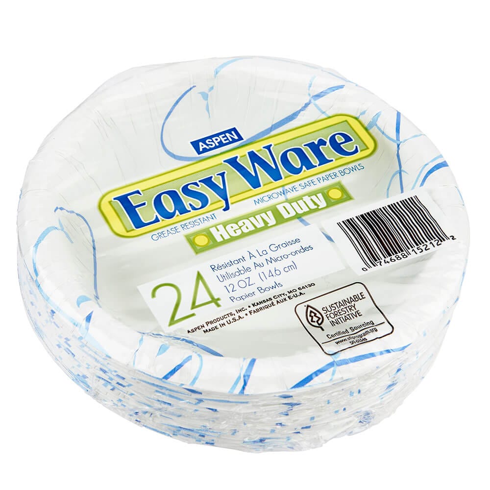Aspen Easy Ware Heavy-Duty Paper Bowls, 24 Count