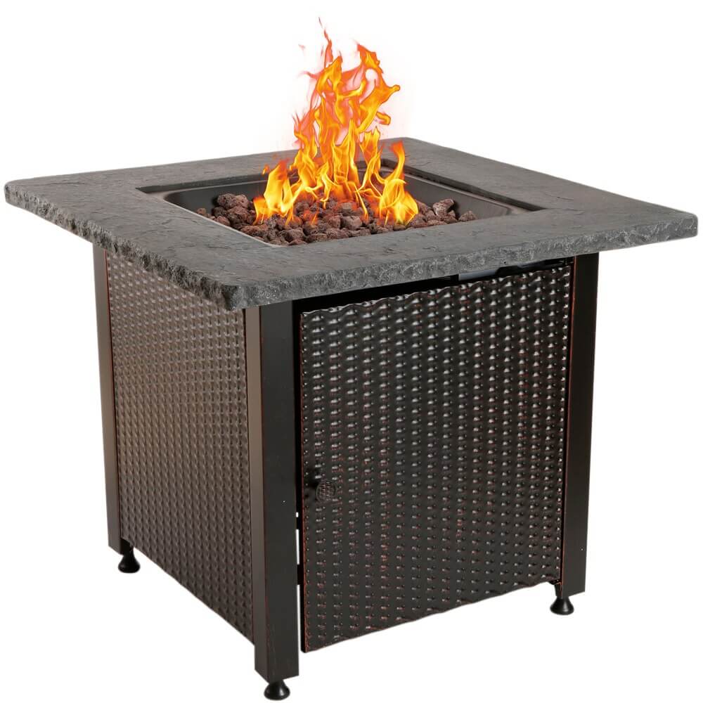 Endless Summer Square LP Gas Outdoor Fire Pit with Cover
