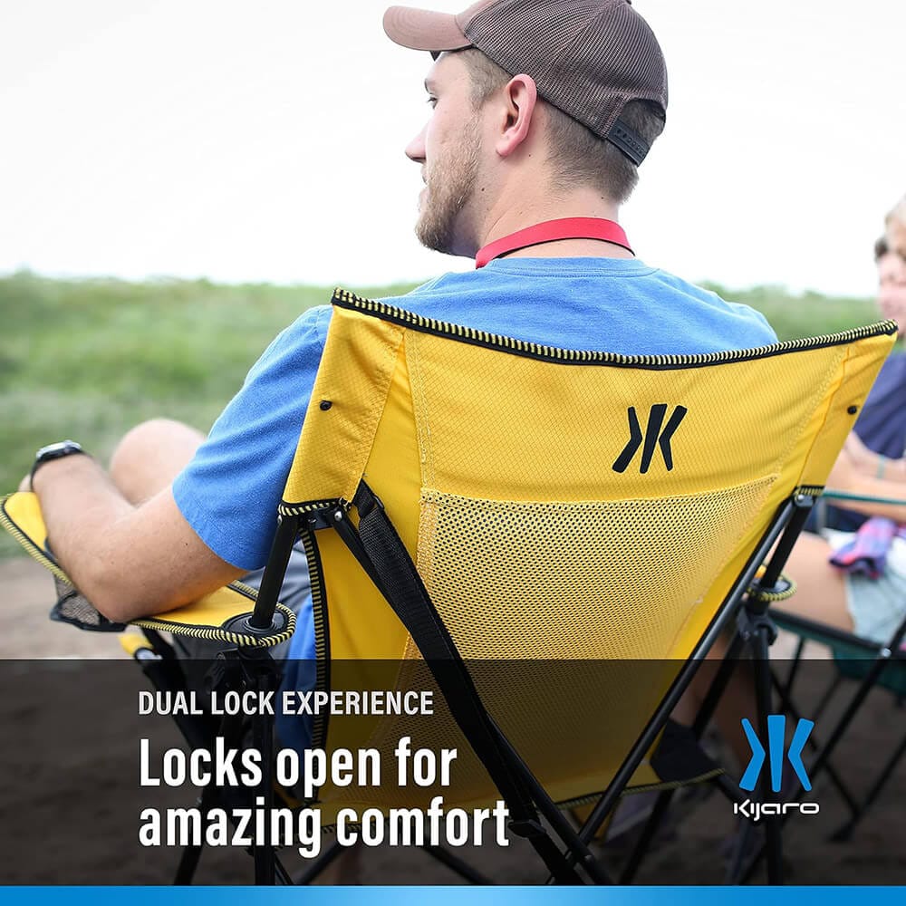 Kijaro XXL Dual Lock Portable Camping Chair, Cayman Blue Iguana