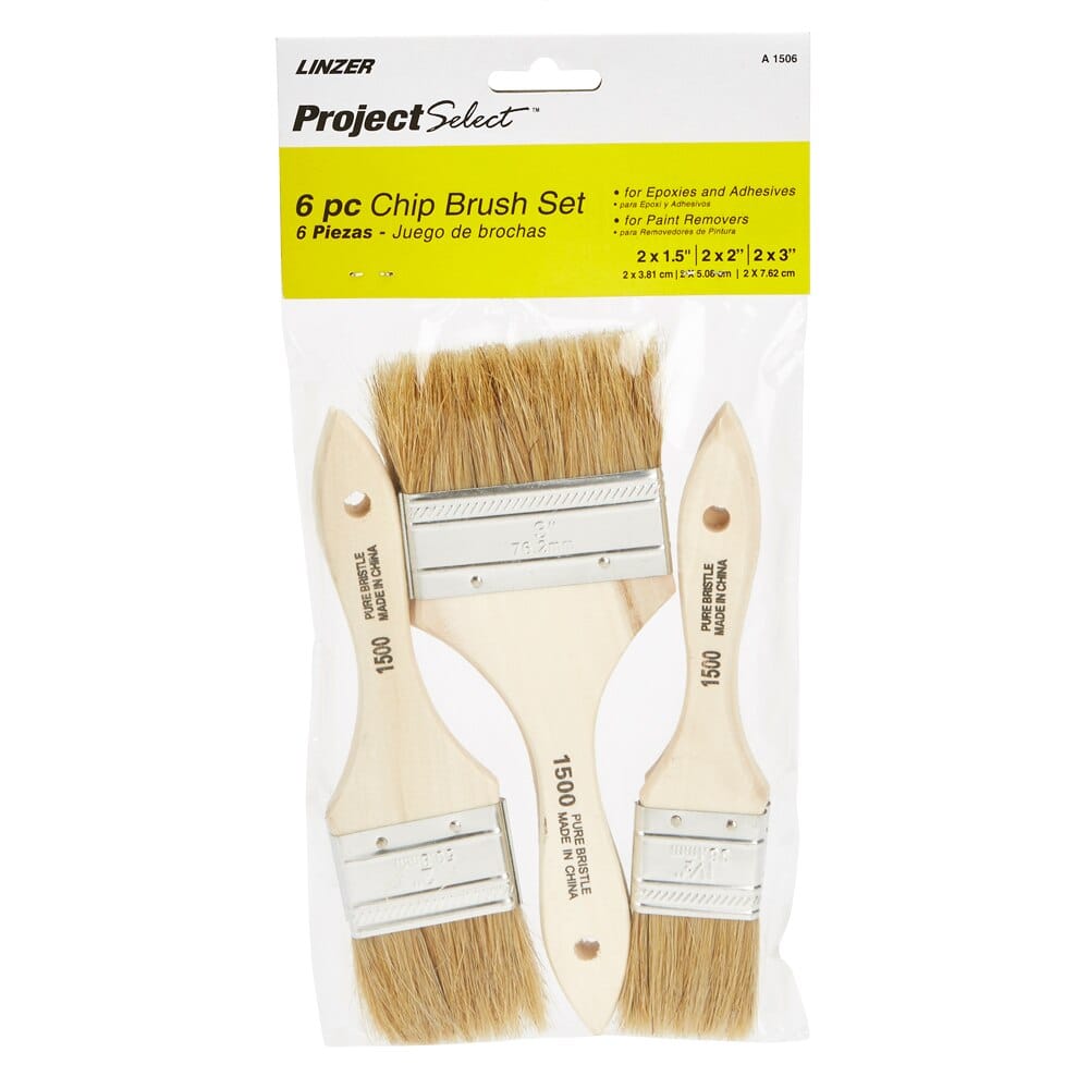 Linzer Project Select Chip Brush Set, 6-Piece