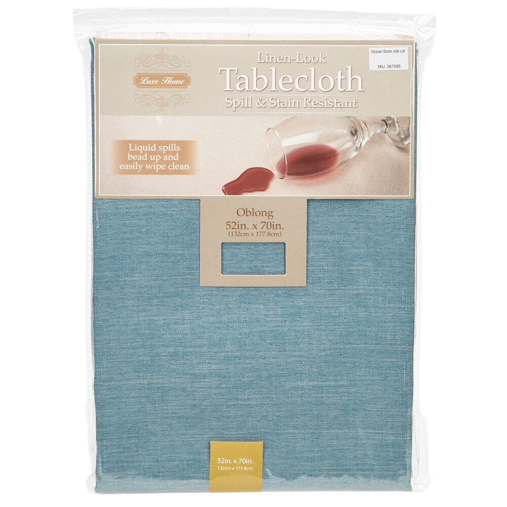 Luxe Home Linen-Look Fabric Tablecloth, 52" x 70"