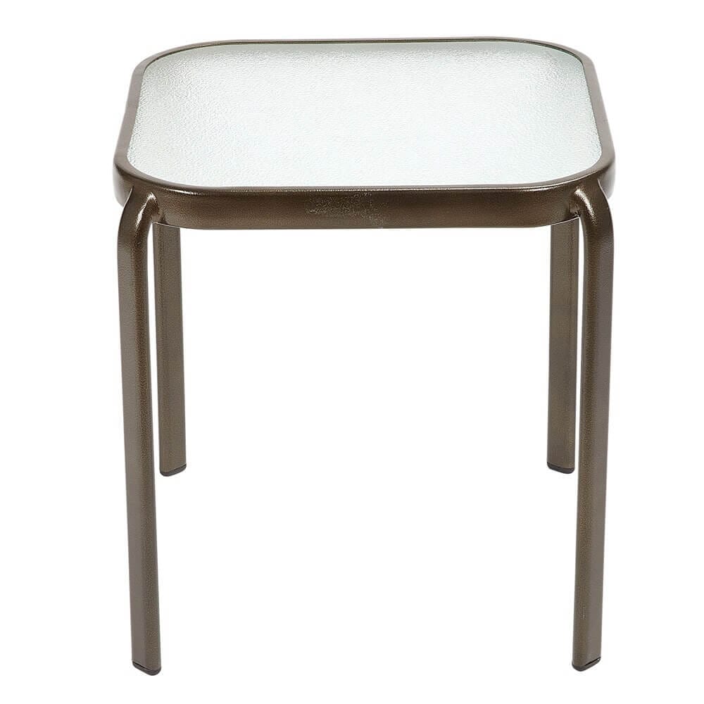 Square Glass Top End Table, 16"