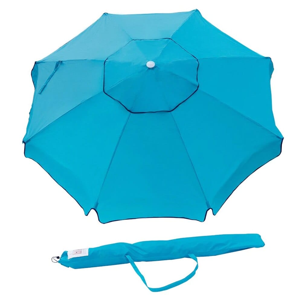 Abba Patio Beach Umbrella with Sand Anchor & Push-Button Tilt, 7', Turquoise
