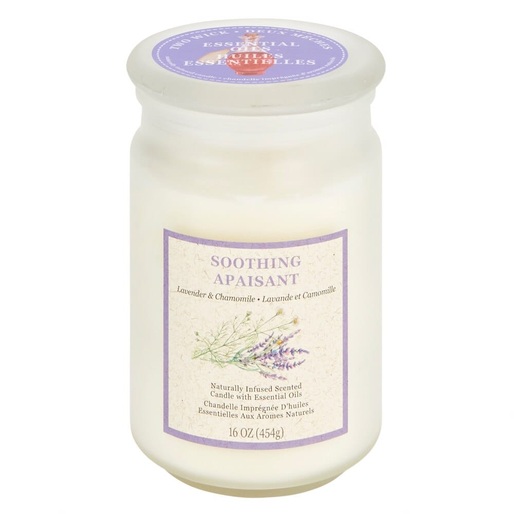 Soothing Apaisant Lavender and Chamomile Scented Candle, 16 oz