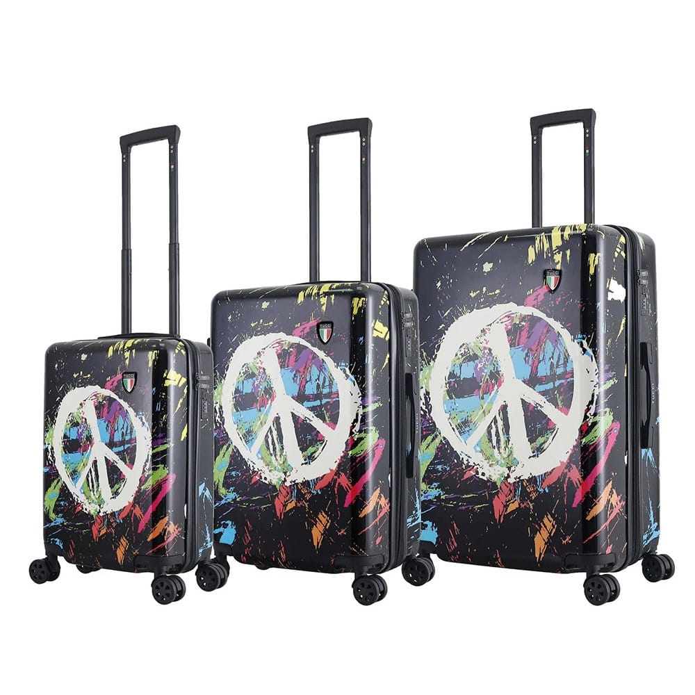 TUCCI Italy Spray Art Peace In The World 3-Piece Set (20", 24", 28") Luggage Set