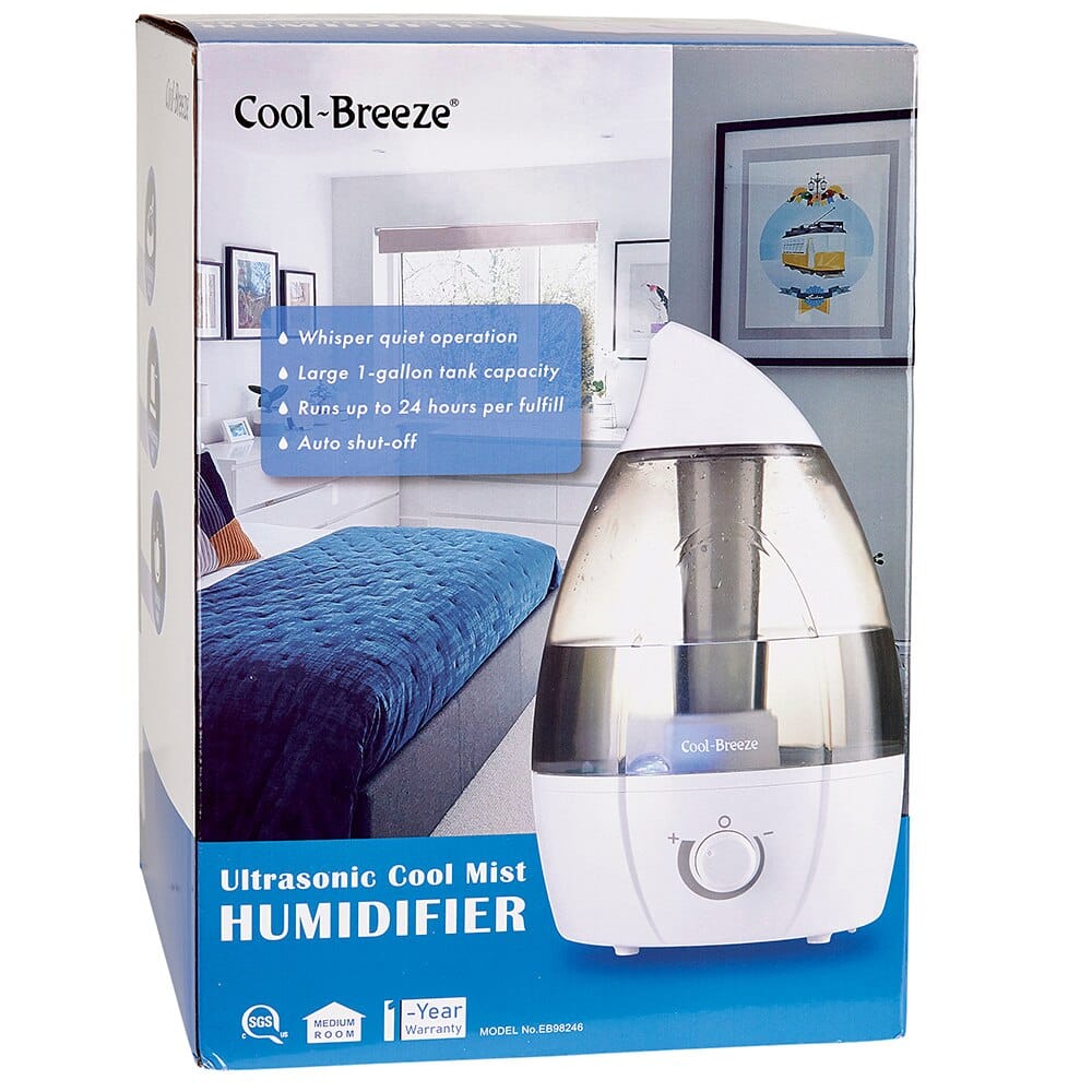 Cool~Breeze 25W Ultrasonic Cool Mist Humidifier, 1 Gal