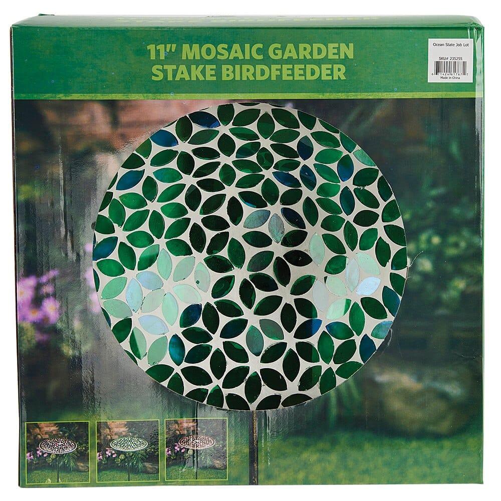 Mosaic Garden Stake Bird Feeder, 11"