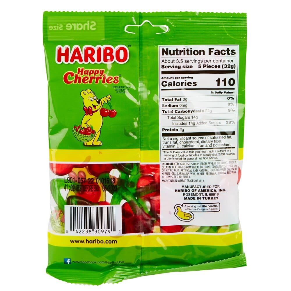 Haribo Happy Cherries Gummi Candy, 4 oz