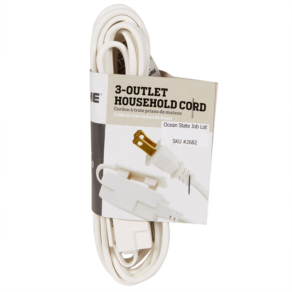 Prime 3 Outlet Household Extension Cord, 9'