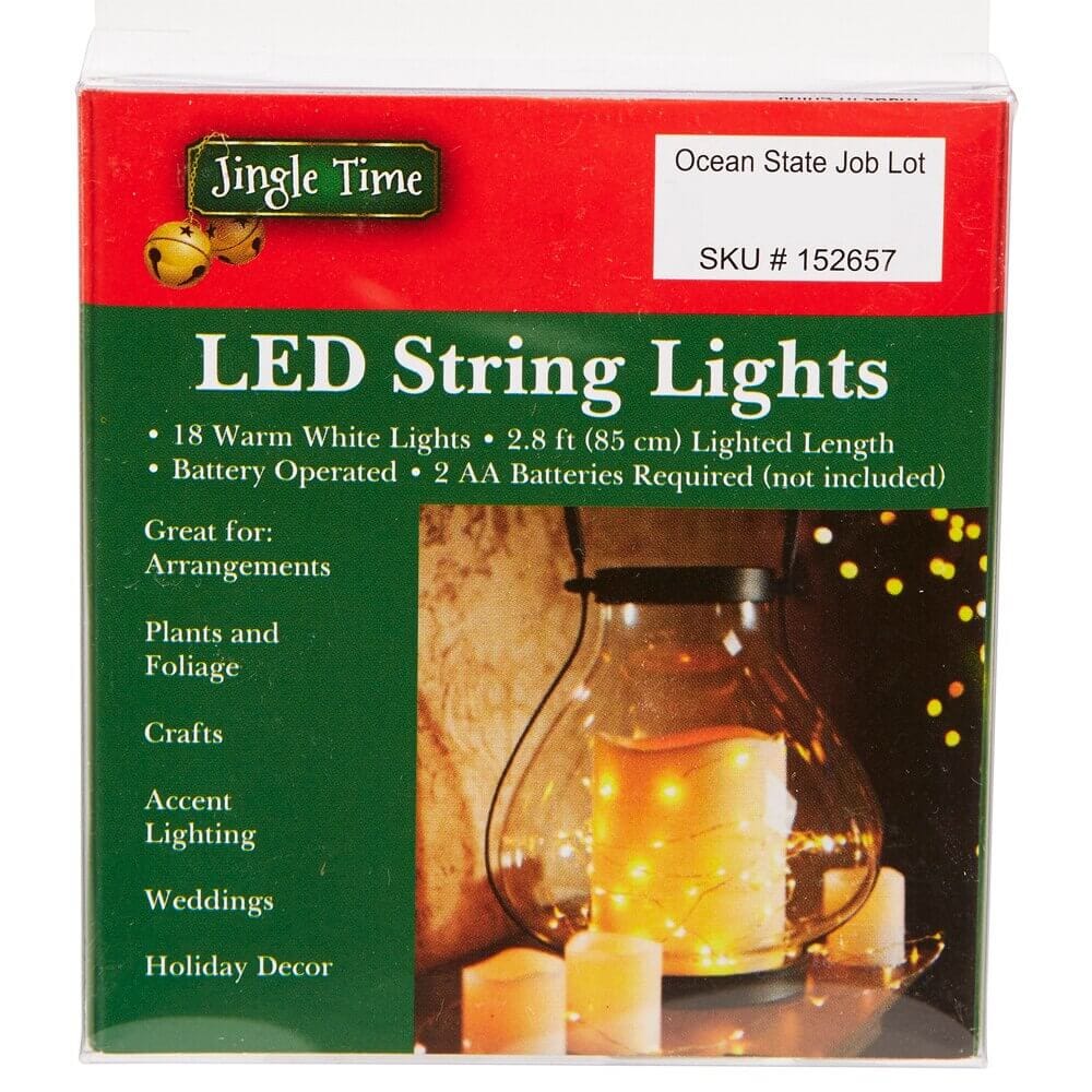 Jingle Time Set of 18 Battery Operated LED Christmas String Lights