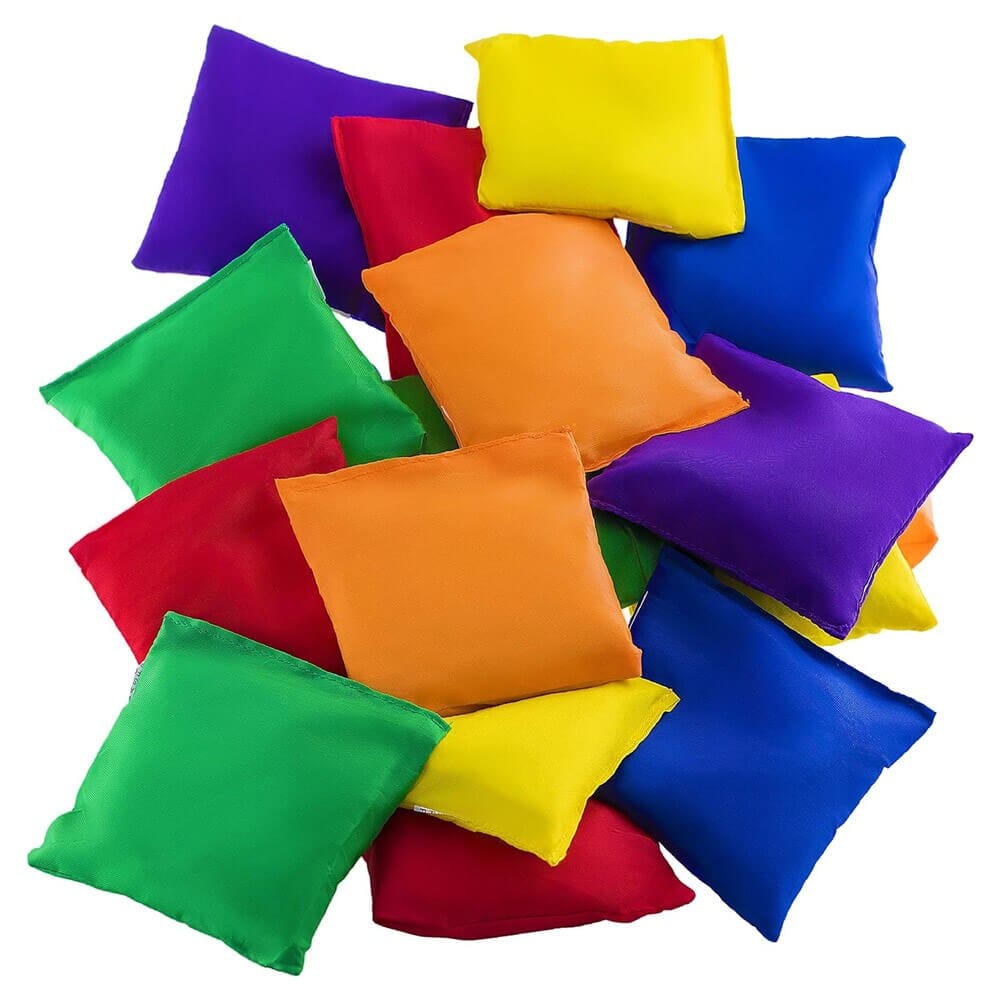 Prextex Nylon Bean Bags, Multicolor, Case of 12