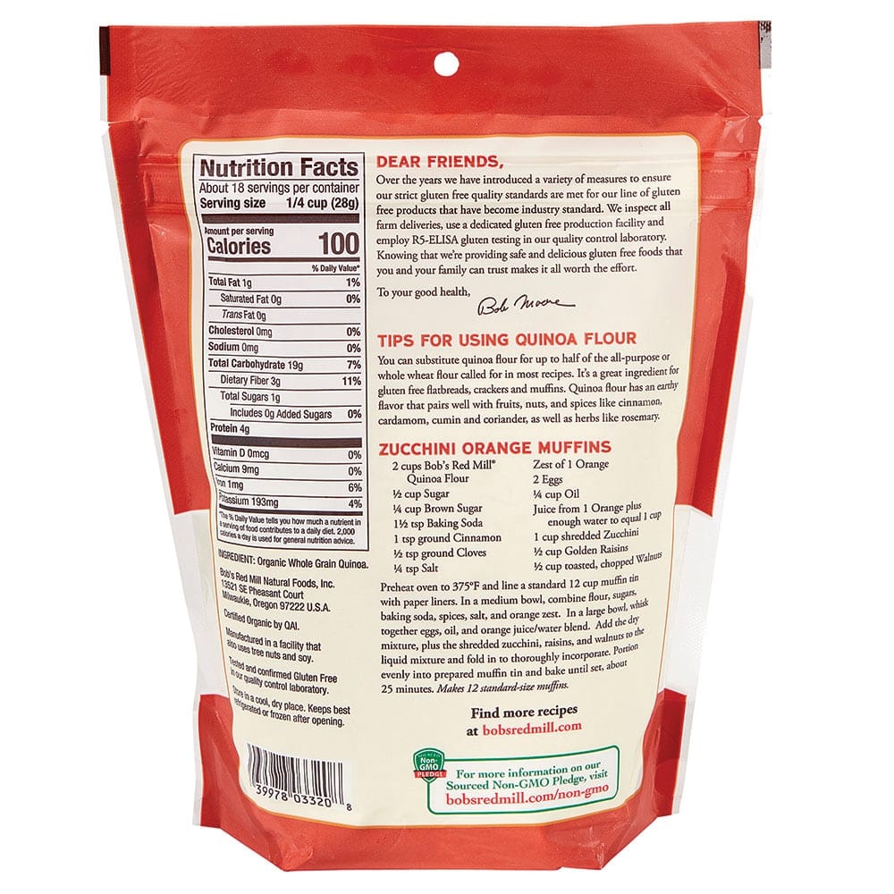 Bob's Red Mill Organic Whole Grain Quinoa Flour, 18 oz