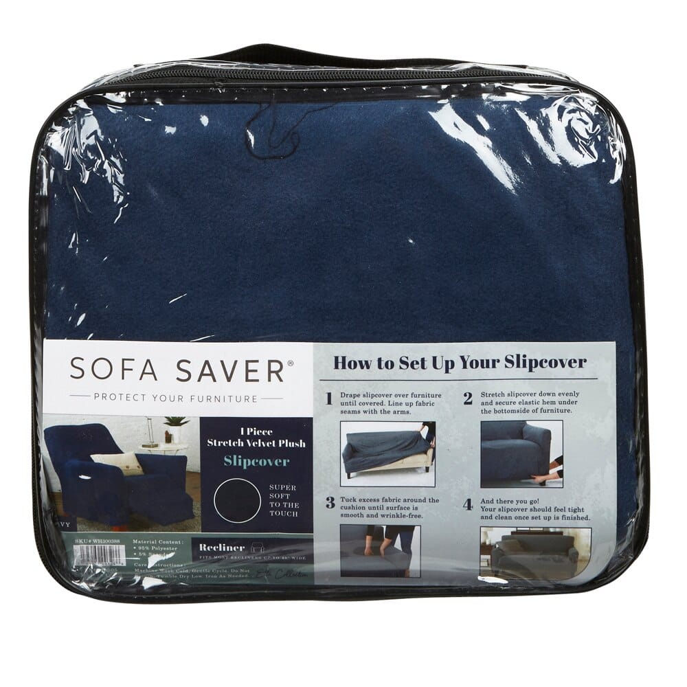 Sofa Saver® Etta Collection Stretch Velvet Plush Recliner Slipcover