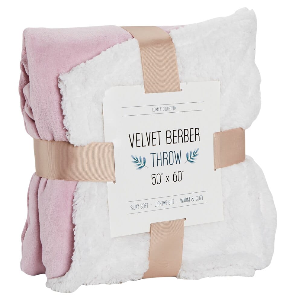Velvet Berber Throw Blanket, 50" x 60"