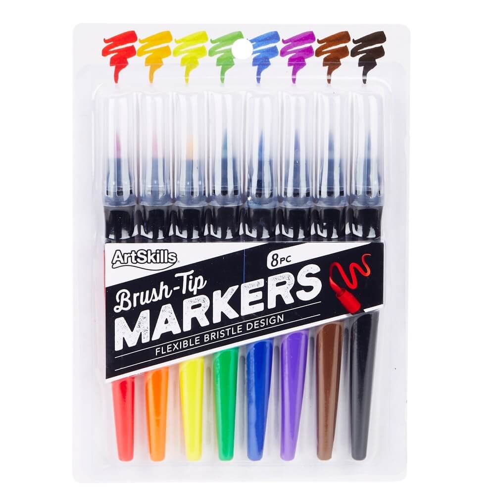 ArtSkills Brush-Tip Markers, 8 Piece