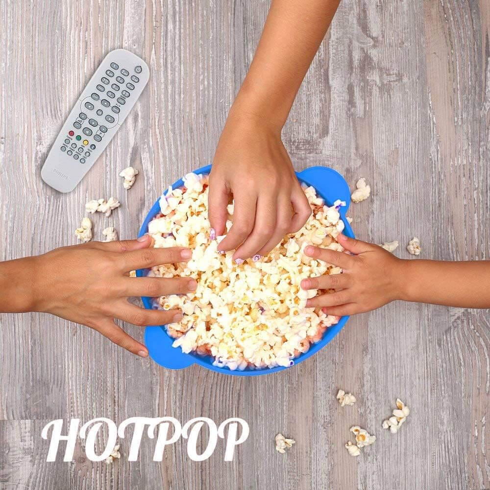 HOTPOP Silicone Microwave Popcorn Popper, Light Blue