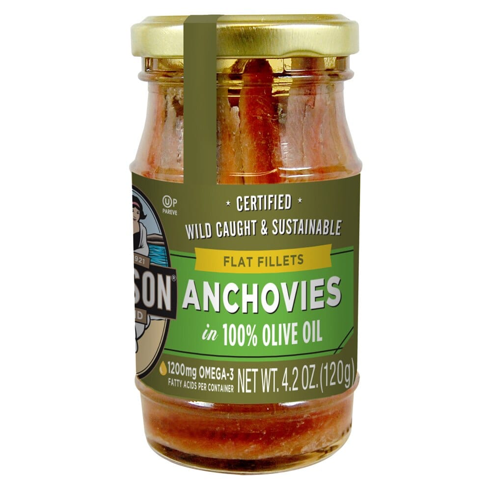 Season Brand Flat Fillets Anchovies in Olive Oil, 4.2 oz