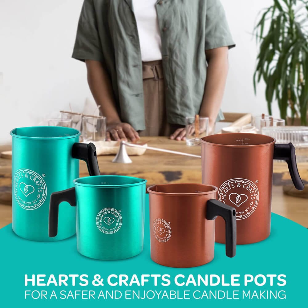 Hearts & Crafts 32 oz Aluminum Candle Making Pouring Pot, Copper