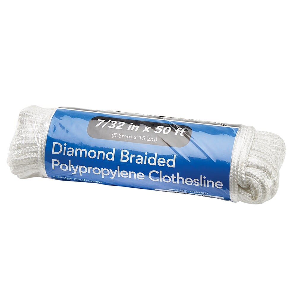 Blackwall Rope Co. Solid Braided Polyester Clothesline, 50'