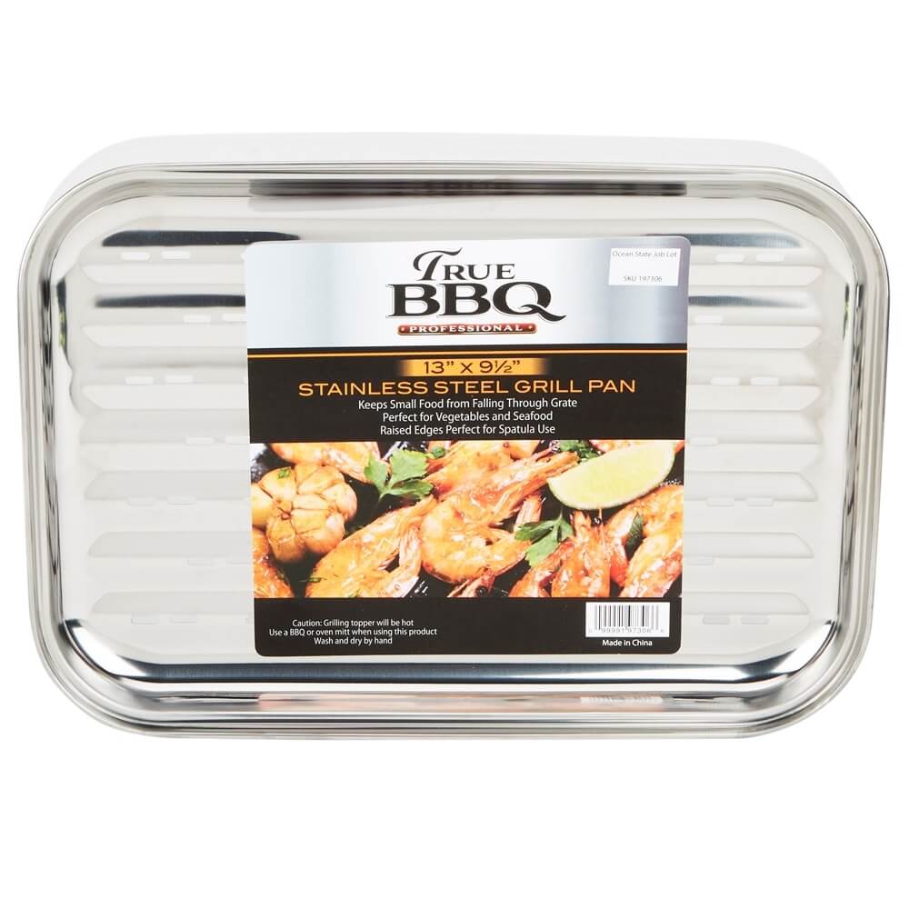 True BBQ Professional Stainless Steel Grill Pan, 13" x 9.5"