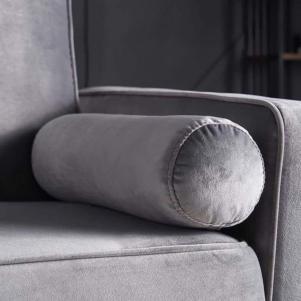 Velvet Square Arm Sofa, Gray