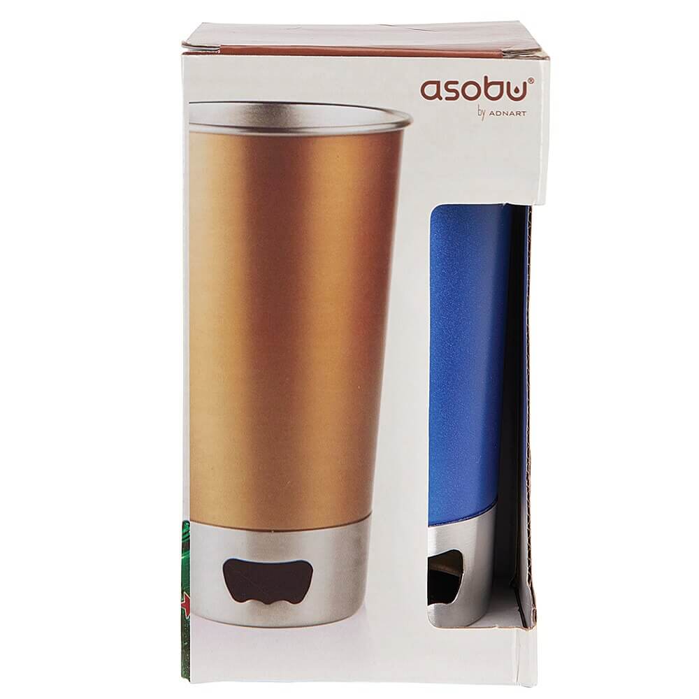 Asobu Stainless Steel Pint Glass with Bottle Opener