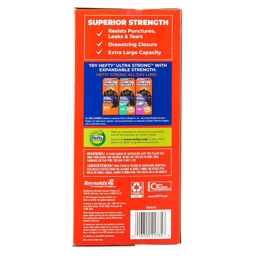 Hefty Strong 30 Gallon Multipurpose Trash Bags, 28 Count