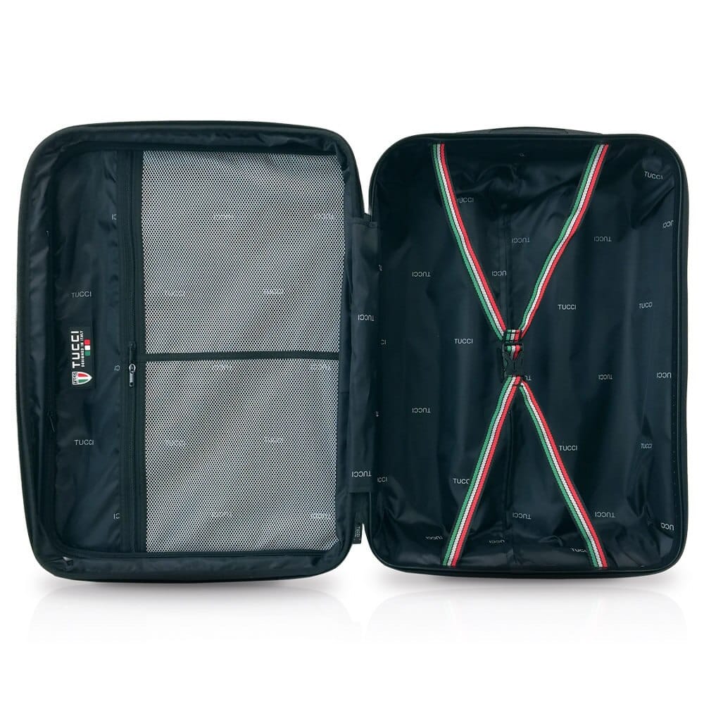 TUCCI Italy Borsetta 3-Piece (20", 24", 28") Luggage Set, Maroon