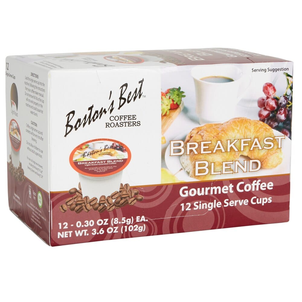 Boston's Best Light Roast Breakfast Blend Gourmet Coffee Cups, 12 Count
