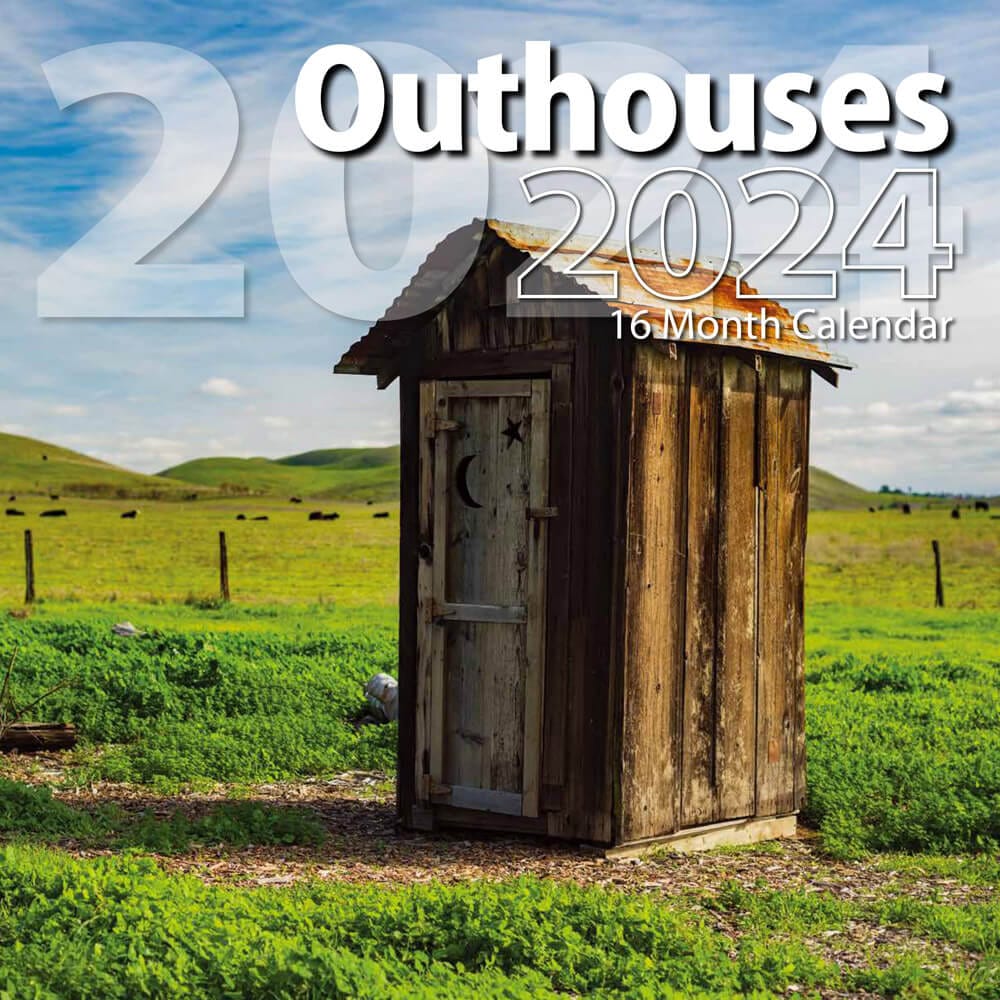 2024 Outhouses Themed 16-Month Wall Calendar, 12"