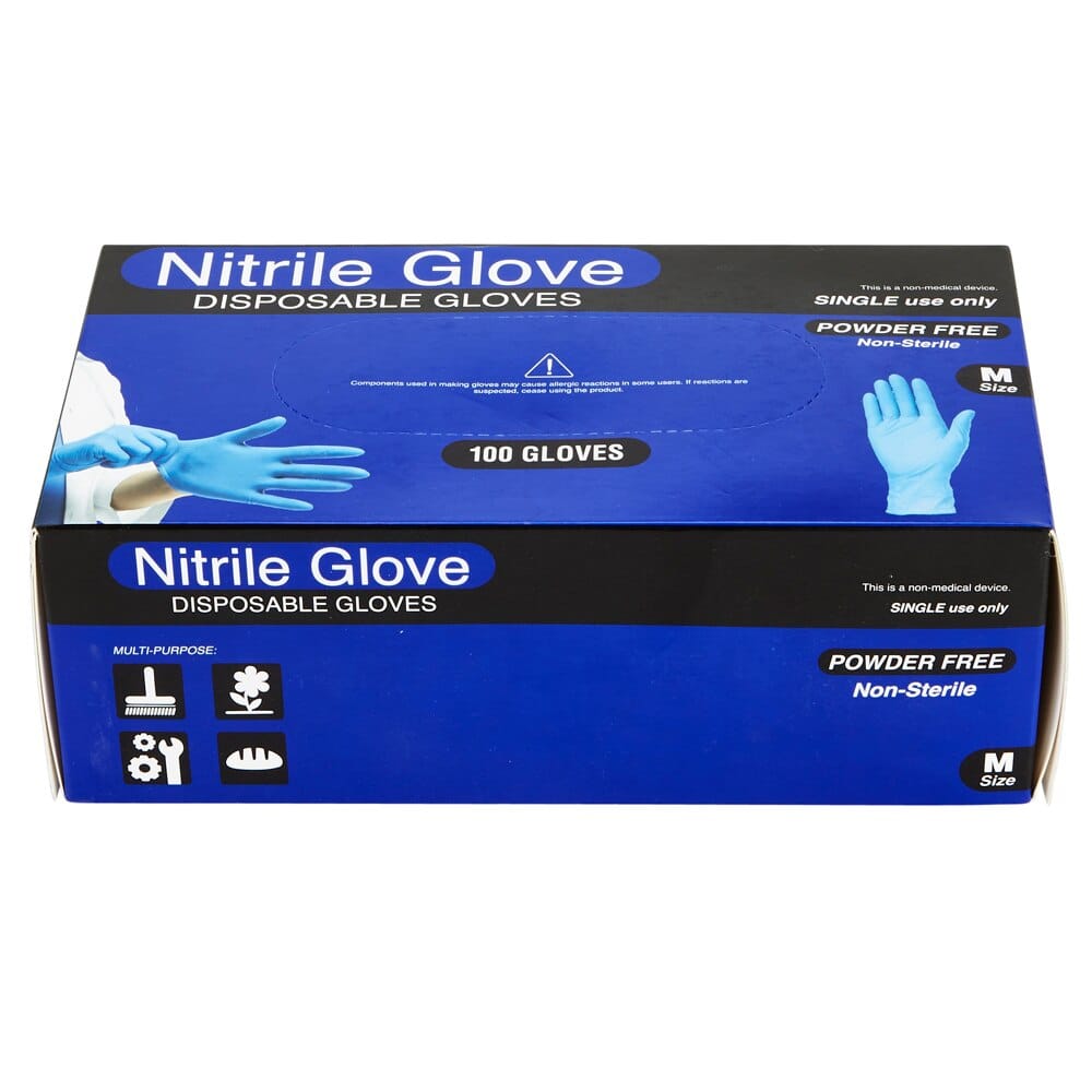 Disposable Multipurpose Medium Nitrile Gloves, 100-Count