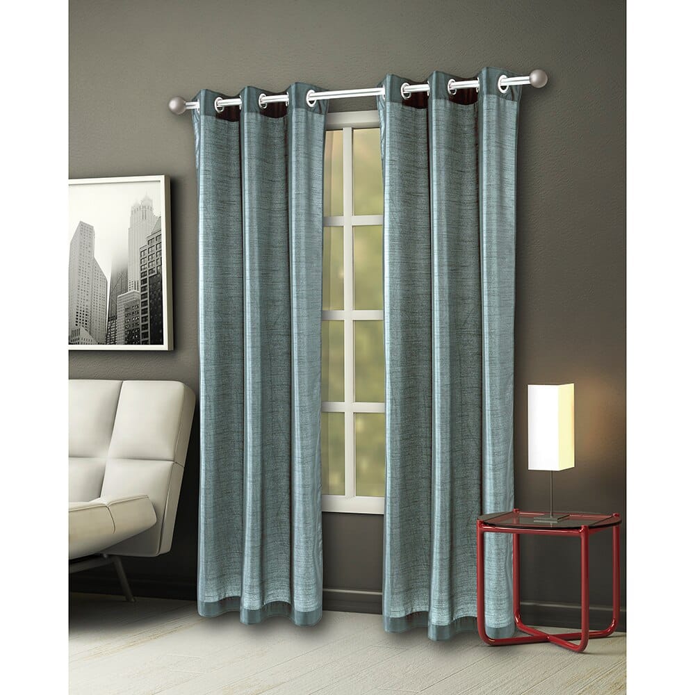 Soft Home 37.5" x 84" Energy Saving Faux Silk Blackout Curtains with Grommets, 2 Count