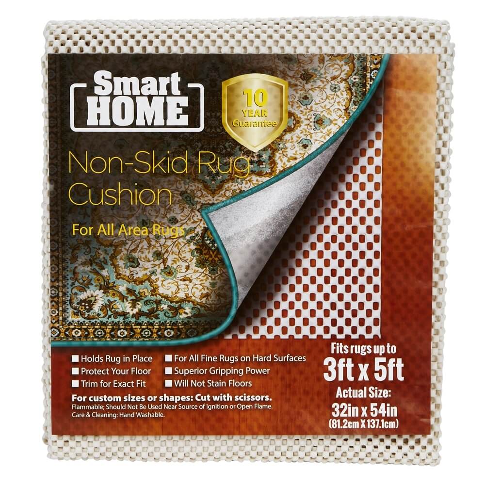 Smart Home Non-Skid Rug Underlay, Fits Up to 3' x 5'