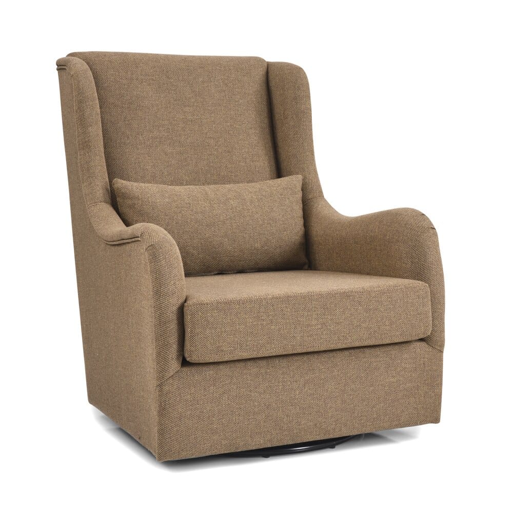 Melagio Swank Upholstered Swivel Chair, Gold