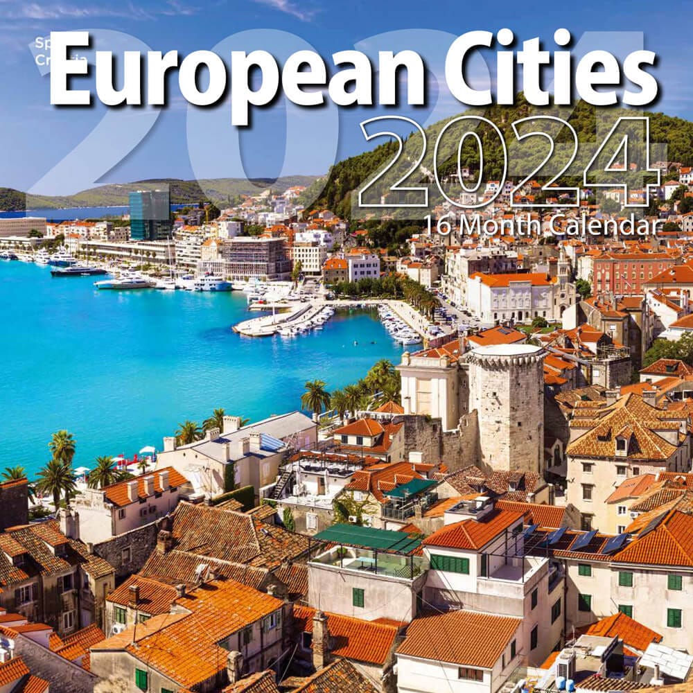 2024 European Cities Themed 16 Month Wall Calendar, 12"