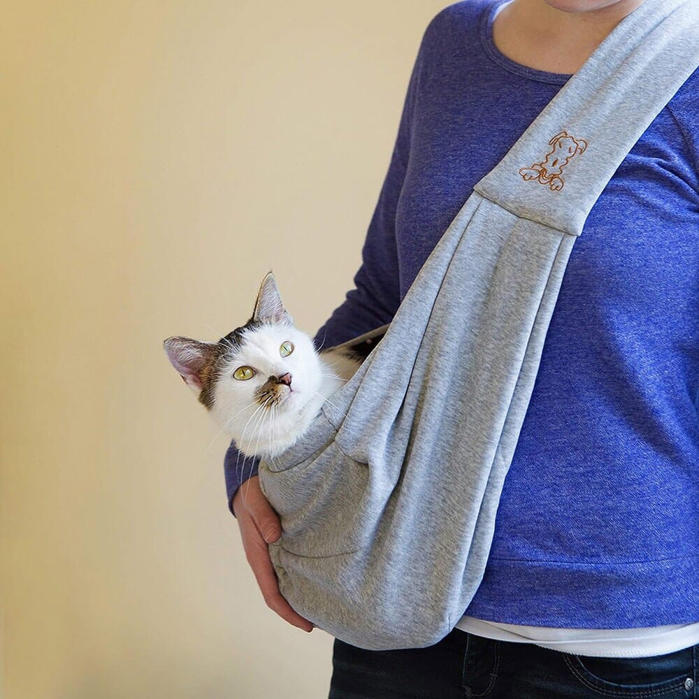 iPrimio Soft Reversible Pet Carrier Sling for Dogs & Cats, Gray