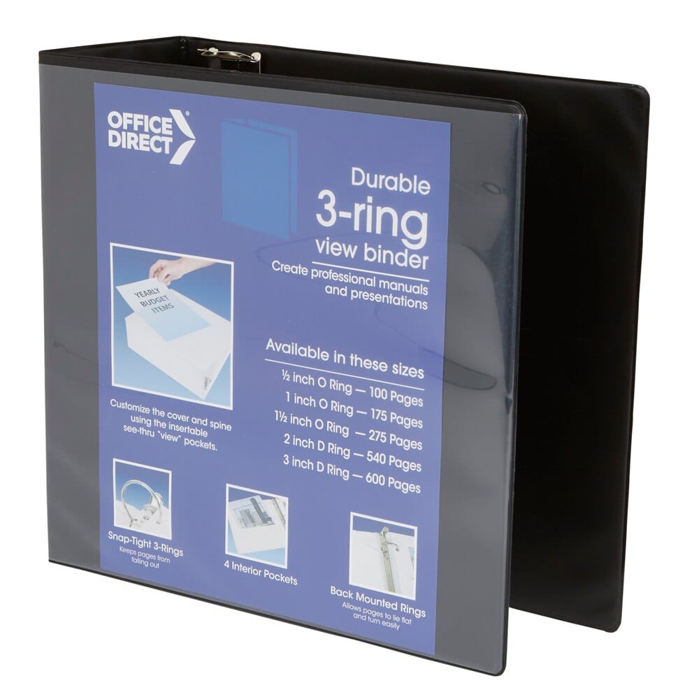 Office Direct D-Ring View Binder, 3"