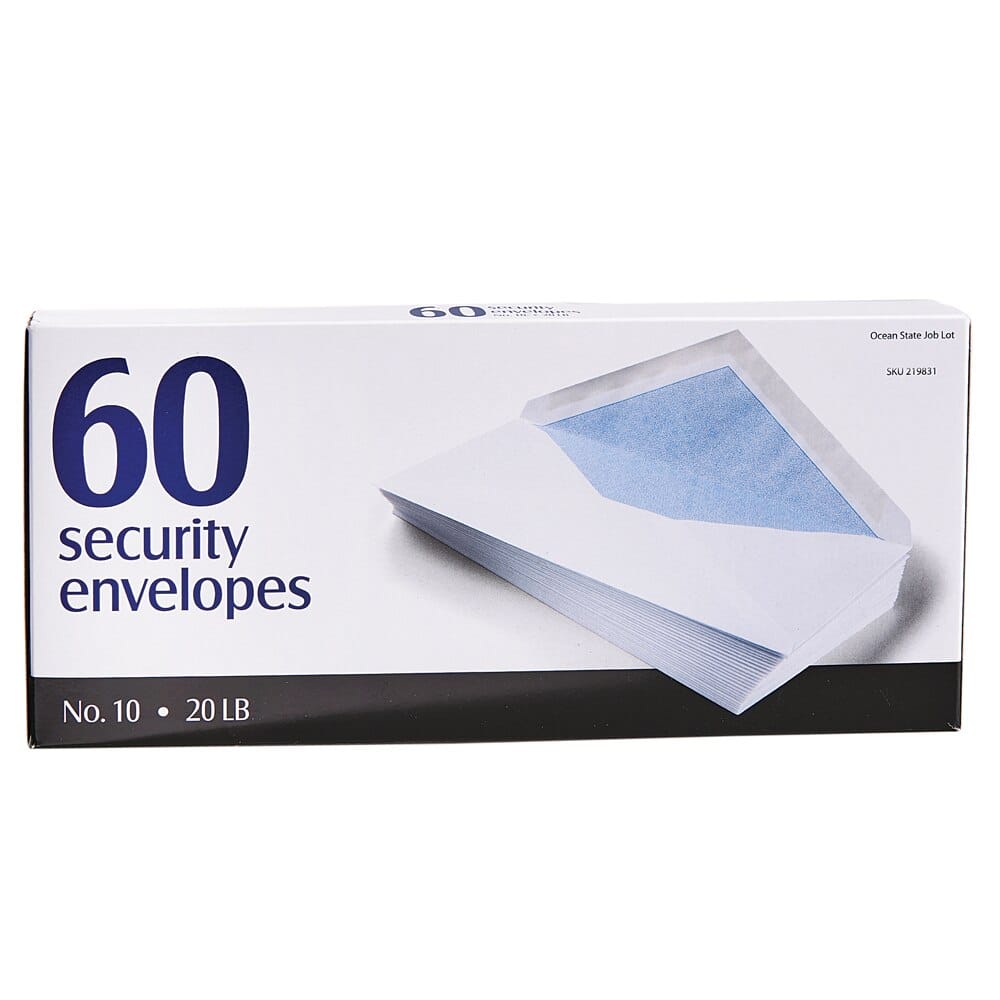 Office Supplies Security Envelopes, 60-Count