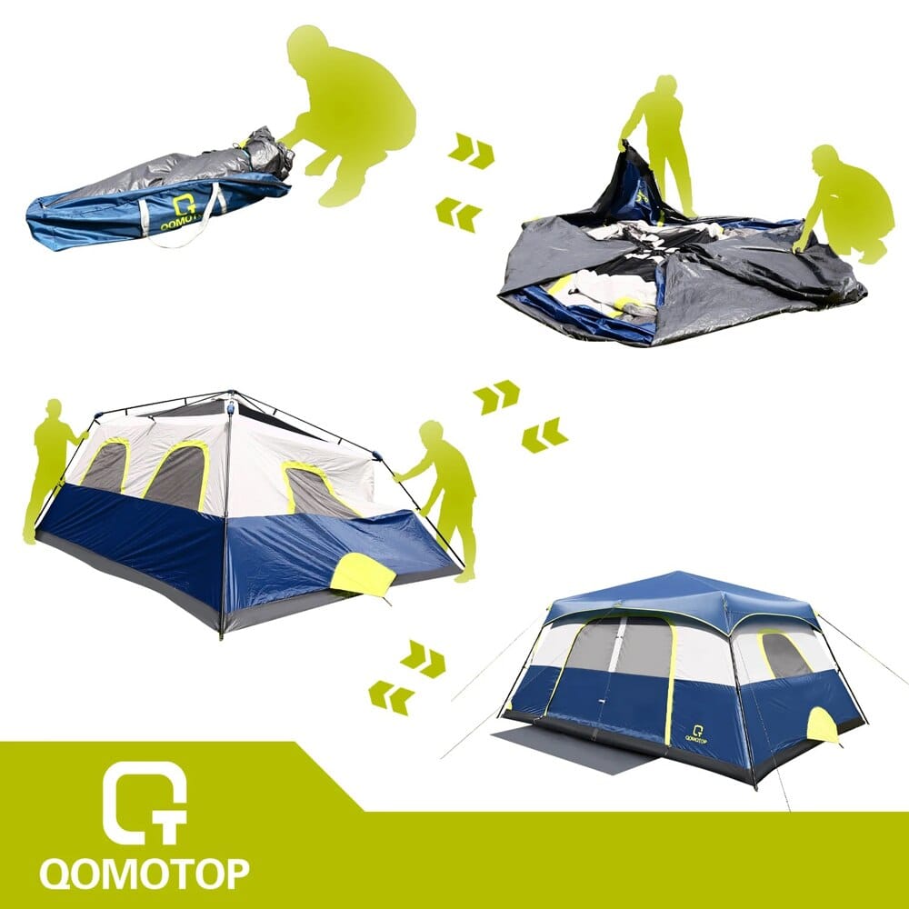 QOMOTOP 10-Person Waterproof Camping Tent, Blue