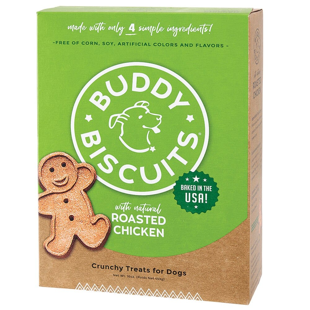 Buddy Biscuits Crunchy Treats for Dogs with Natural Roasted Chicken, 16 oz