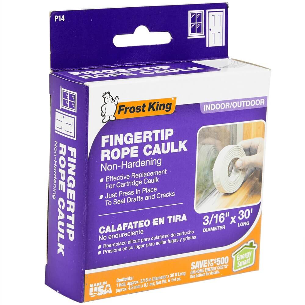 Frost King Indoor/Outdoor Fingertip Rope Caulk, 3/16" x 30'