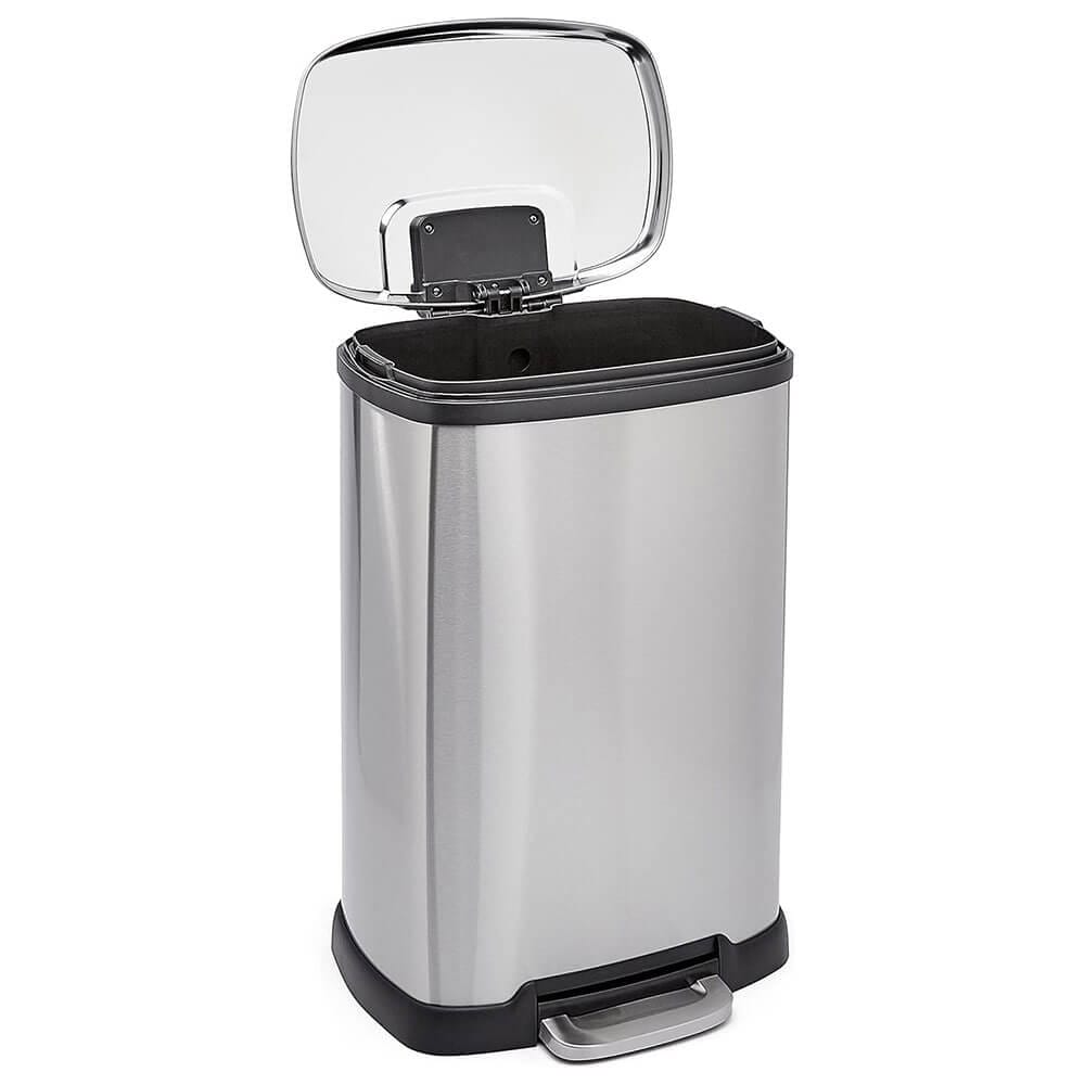 Rectangle Soft-Close 13 Gallon Trash Can with High Base