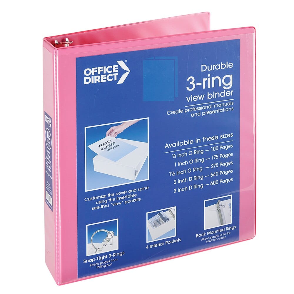Office Direct Durable O-Ring View Binder, 1.5"