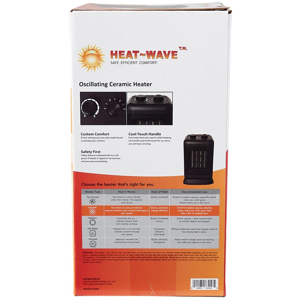 Heat-Wave Oscillating Ceramic Heater
