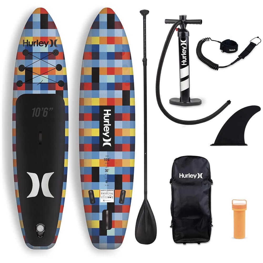 Hurley One and Only 10'6" Inflatable Stand Up Paddle Board Kit, Mosaic