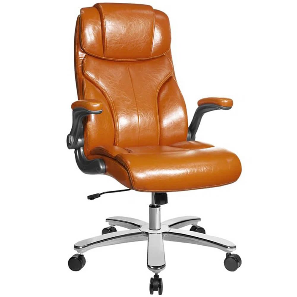 Mecor High-Back Faux-Leather Executive Office Chair, Brown