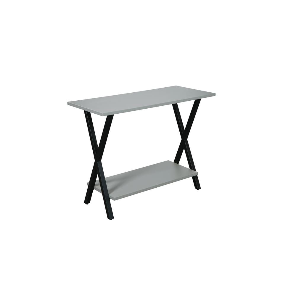 Bolton Furniture Cornerstone Concrete-Coated End Table, Gray/Black